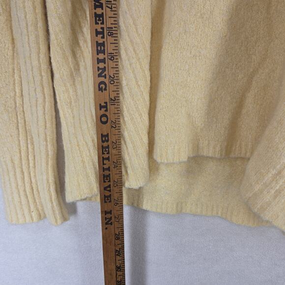 Lane Bryant Pullover Sweater Womens Yellow 22/24 Wool Cable Knit Hooded Cold - Picture 4 of 14
